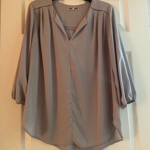 Gray business casual blouse
